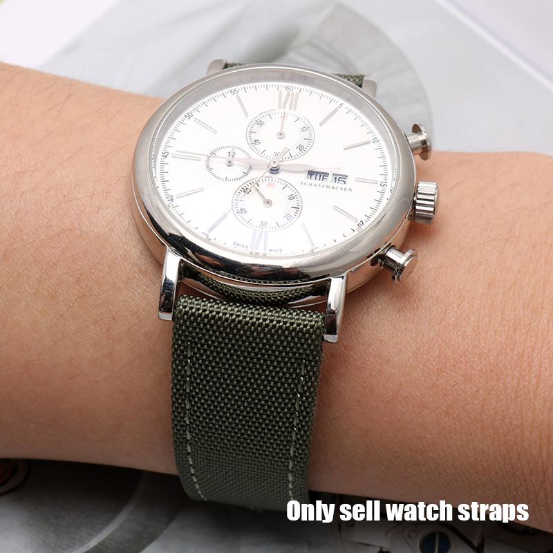 For Omega Seiko Casio Tissot Watch Strap 19mm 20mm 22mm 23mm 24mm Nylon Leather Wrist Band Men's Waterproof Canvas Bracelet Belt