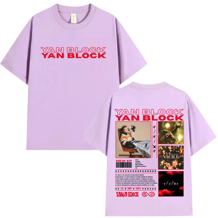 Yan Block New Album Punk Harajuku T Shirt Mens Casual High Quality Tshirts Cotton Short Sleeve Oversized Tee Shirts Fans Gift
