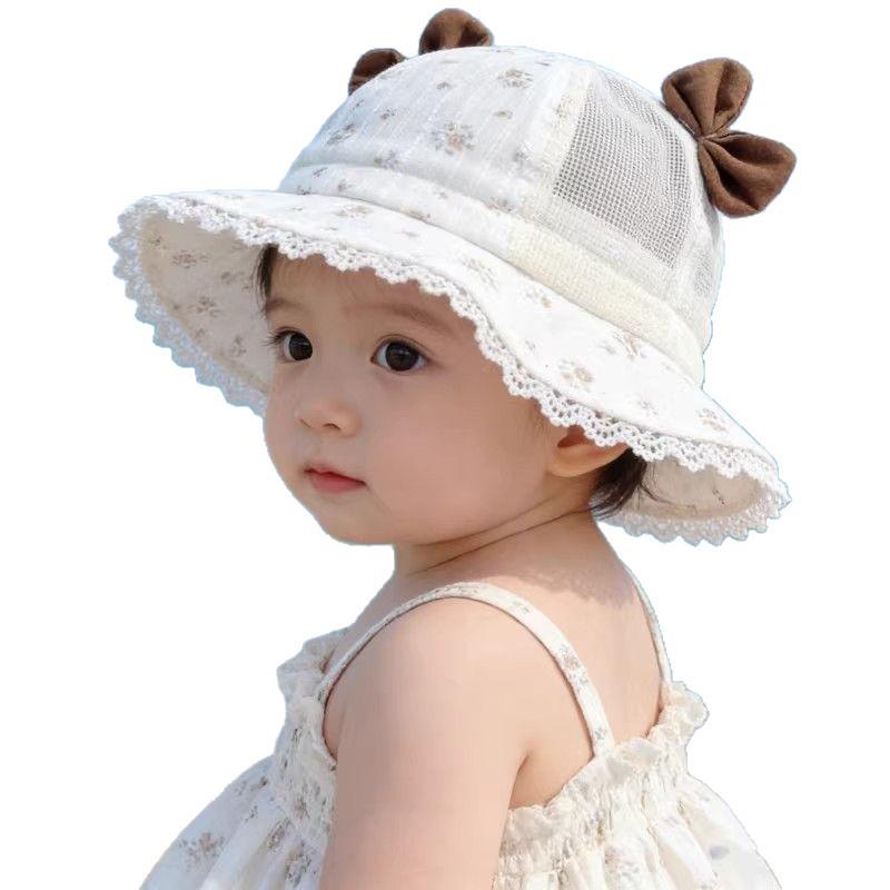 Baby Girls' Summer Mesh Bucket Hat: Cute Princess Sun Protection for Infants and Toddlers