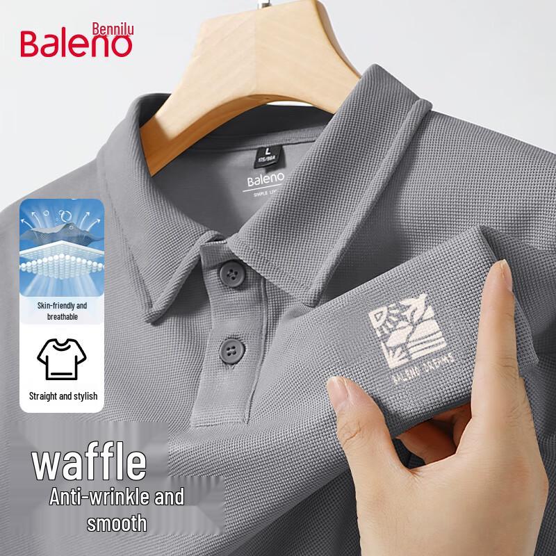 Baleno Men s Waffle Texture Short Sleeve Polo Shirt 4XL