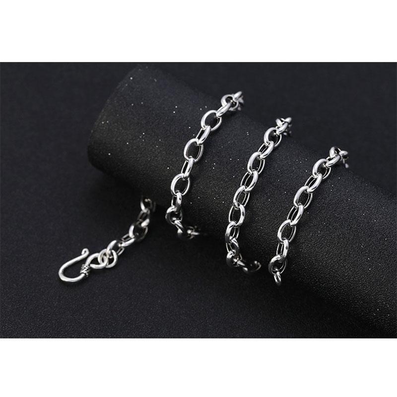 Simple Retro S925 Sterling Silver Necklace Men 'S Hip Hop Handmade Trendy Cool European And American Jewelry Accessories Gift