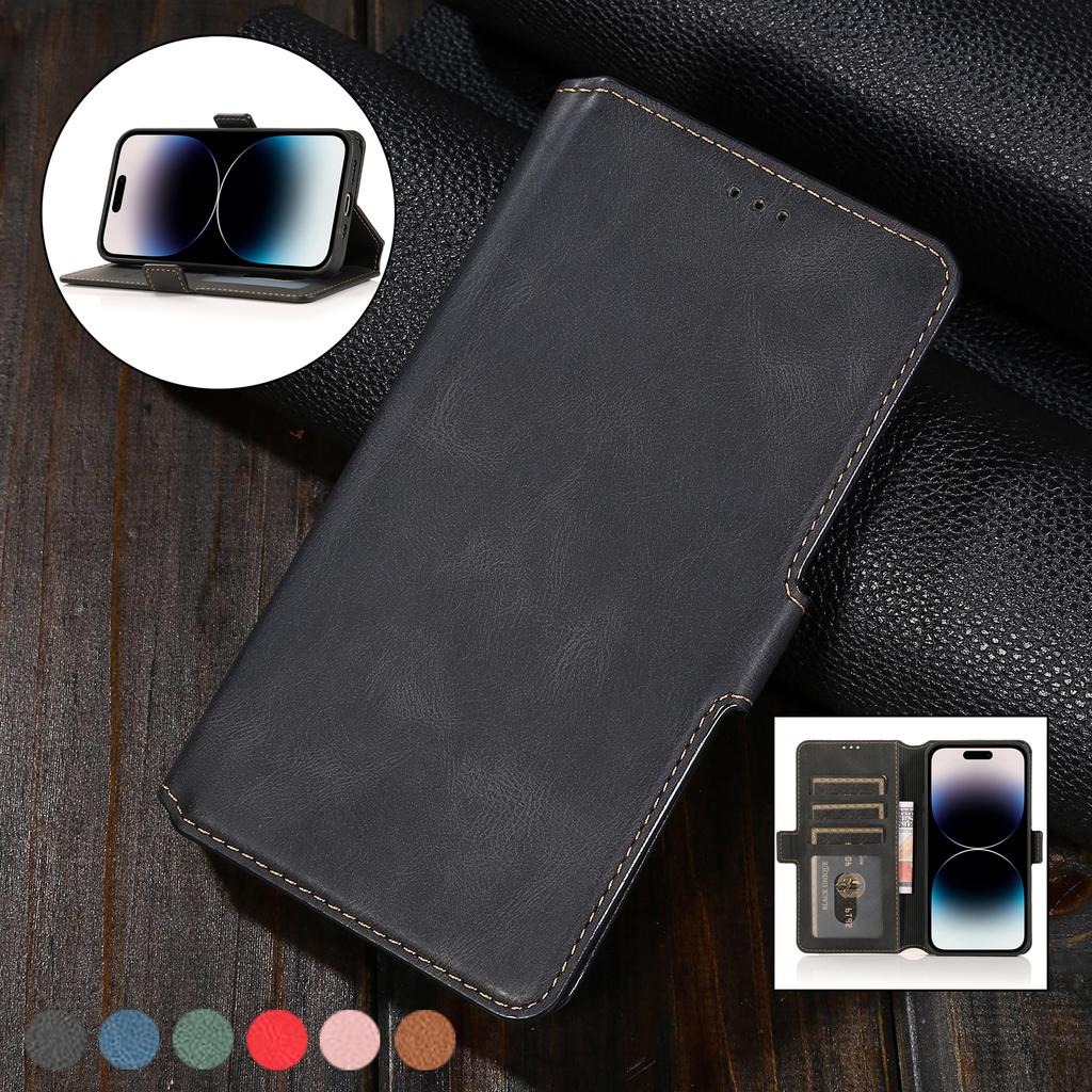 Retro magnetische Leder Brieftasche Karte Slot Fall für iPhone 15 14 13 12 11 Pro Max XSMAX XR für Samsung S23 S22 S21Ultra Plus A53 A13 A14 A54 Huawei Redmi