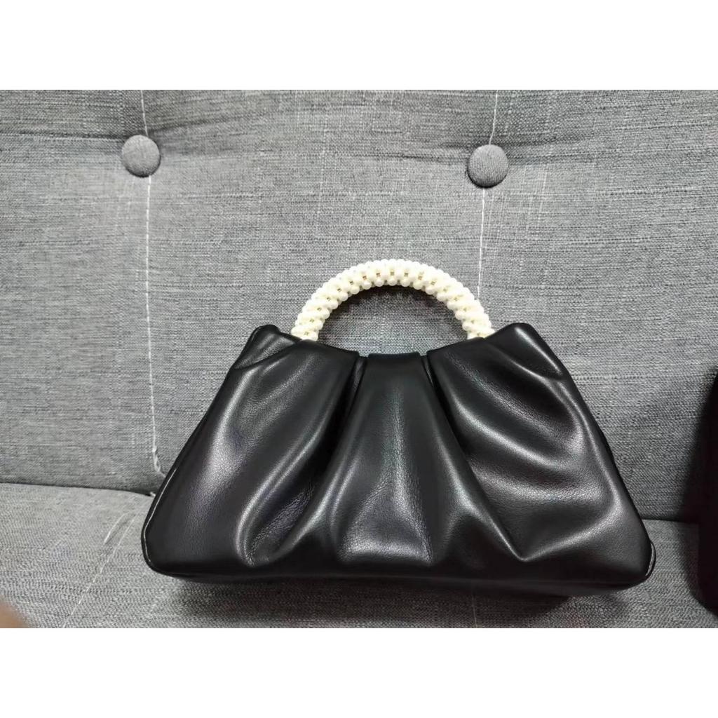 High-quality Cloud Bag Summer Fashion Fairy Pearl Wrist Trendy Handbag Crossbody Pleated Bag Women