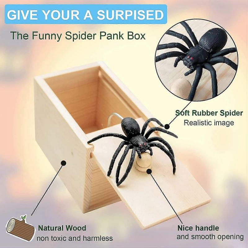 2pcs Spider Surprise Box,spider Box Spider Prank Box Spider Box Fake Spiders Box Spider Prank Toy, For Halloween April Fool's Day Kids Adults