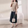 2025 Summer Fashion Tencel Blouse & Midi Skirt Set for Women - Age-Reducing, Casual, Loose Fit 