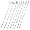 8 Pcs Metal Fruit Needle Cocktail Stirrers Fine Toothpicks Swizzle Sticks for Cocktails Stainless Steel