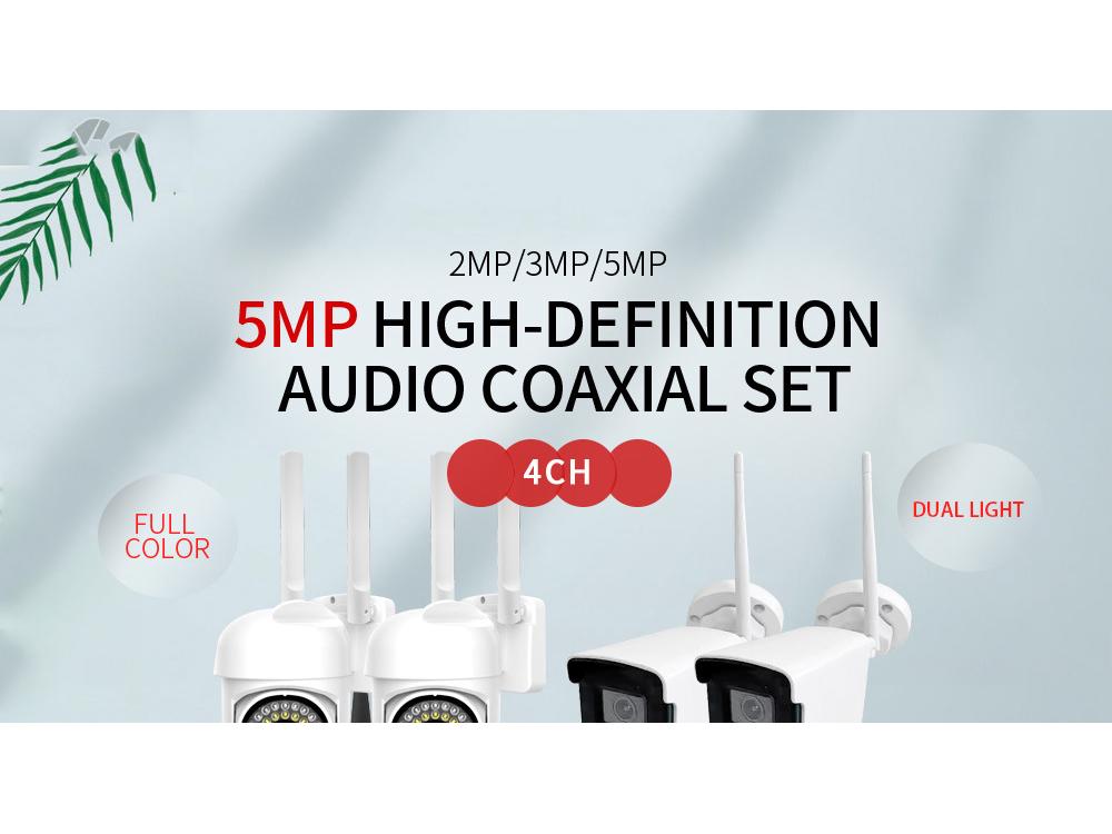 5MP HD Outdoor Wireless Surveillance Camera with Waterproof Design & Voice Intercom