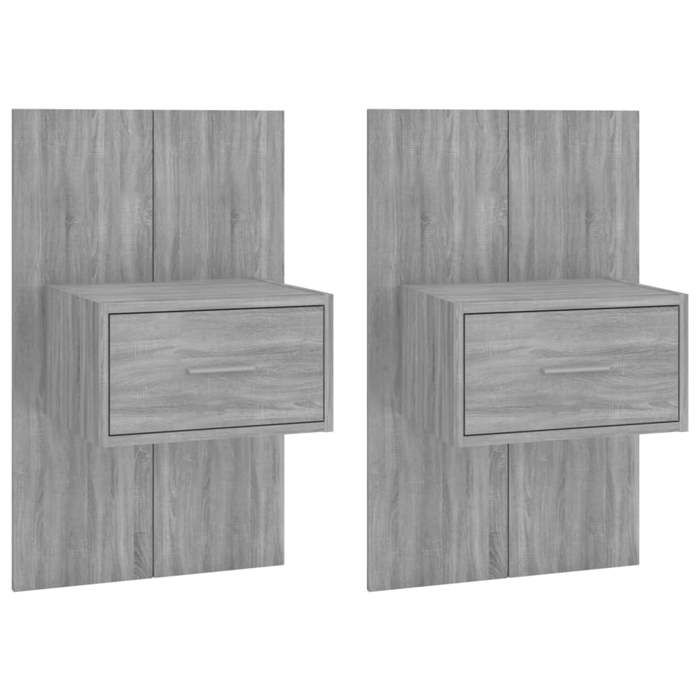 VidaXL Wall-mounted Bedside Tables 2 Pcs Sonoma Grey 816955