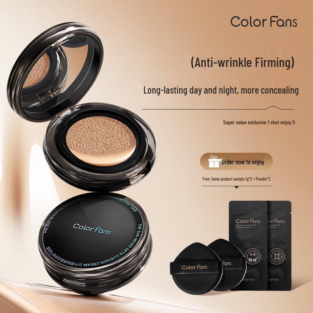 Mixed Color Day-to-Night Long-Lasting Collagen Cushion Foundation: Waterproof, Sweat-Proof, Non-Transferring, Concealing & Anti-Wrinkle.