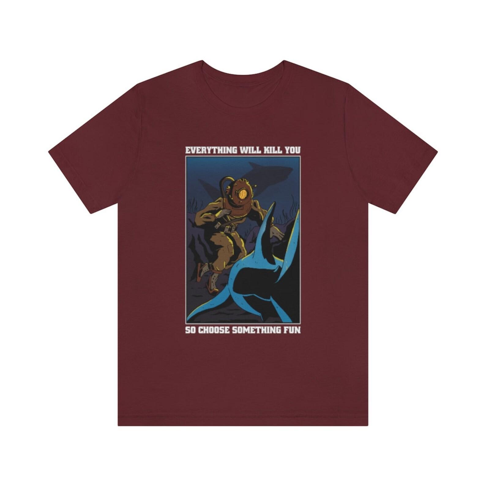 Diving with Sharks - Do Something Fun Inspirational Unisex Short Sleeve Tee 140