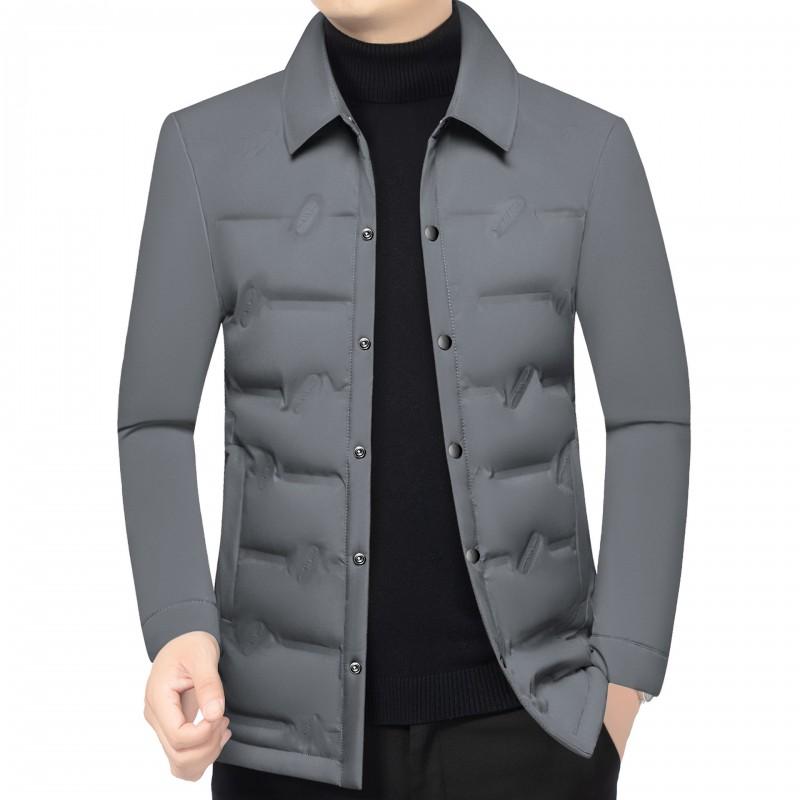 Mens Short Down Jacket Winter Warm Slim Fit Casual Outerwear Middle-Aged Men