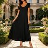 Long Nightgown for Women Short Sleeve Crew Neck Lounge Night Dress Casual A-Line Summer T Shirt Dress