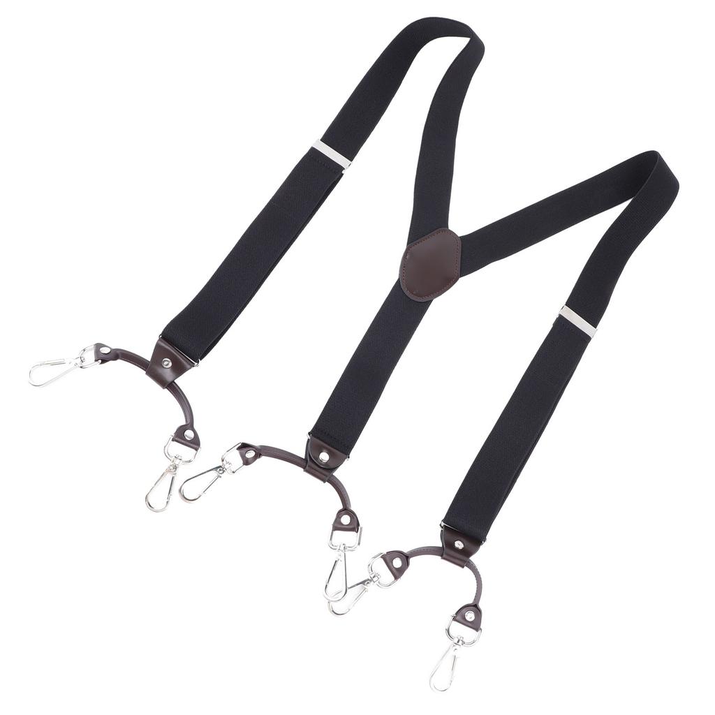 3.5CM Men Suspenders Y Shaped Elastic Adjustable 6 Clip Black Men Pants Suspenders for Business Party