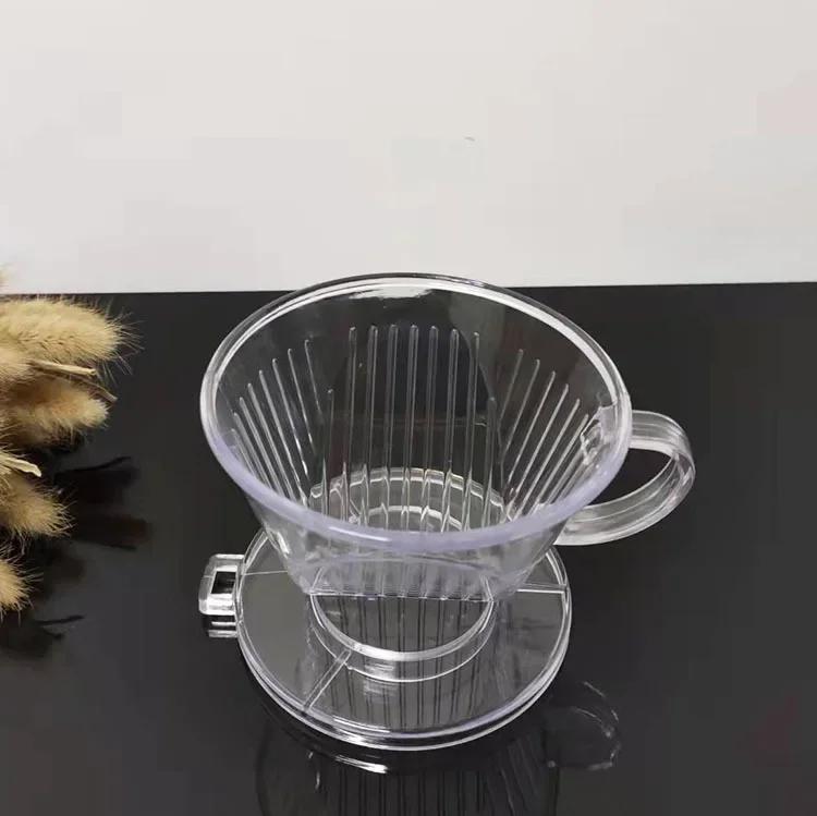 Wiederverwendbarer Kaffee-Dripper Harz-Kaffeefilter für Pour Over Barista Kaffeebrüh-Trichter Filterbecher 1-4 Tassen