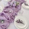Lilac Purple Cheesecloth Table Runner Boho Rustic Gauze Lavender Table Runner Wedding Party Baby Shower Birthday Home Decoration