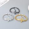Classic Cross Stainless Steel Bracelet for Men Trendy Men's Casual Sweatshirt Accessories  Fashion Jewelry Party Gifts