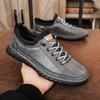 Shoes for Men Leather Casual Handmade Shoes Outdoor Hiking Sneakers Men Breathable Lace Up Sport Mens Shoes
