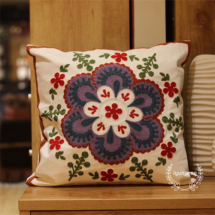 Modern Minimalist Style Embroidered Pillow Cushion Head Back Rest Pillow Sofa Pillow Cover