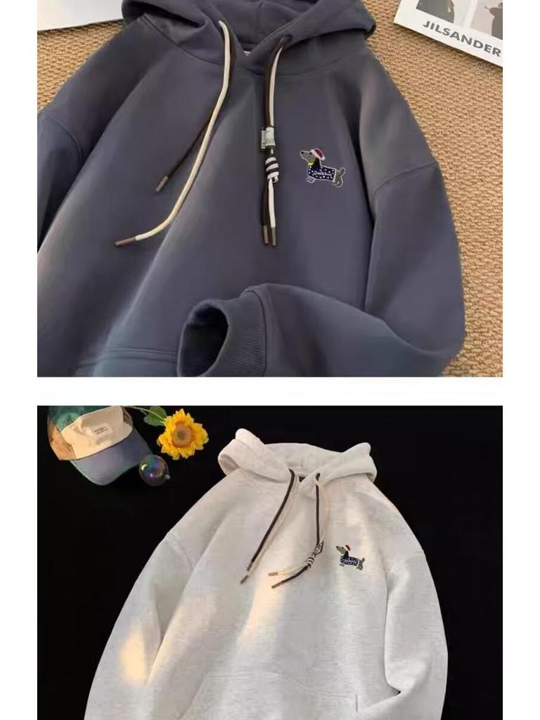 Felpa con Cappuccio Unisex Stampa Cuccioli Autunno/Inverno 2025 - Trendy Vestibilità Larga Manica Lunga