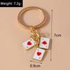 Creative Enamel Heart Ace Poker Keychain Playing Cards Keyring Pendants for Women Girl Handbag Accessories DIY Jewelry Gifts