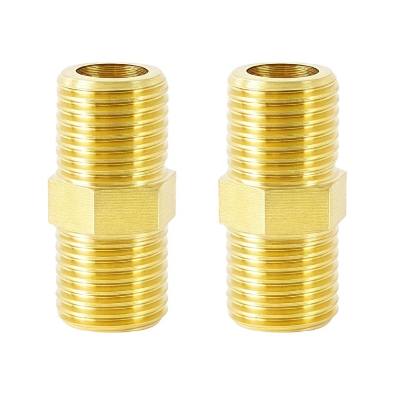 Strong Double Male Threaded Brass Fitting Universal Pipe Connector Univsersal Pipe Adapter for Home & Industrial Use