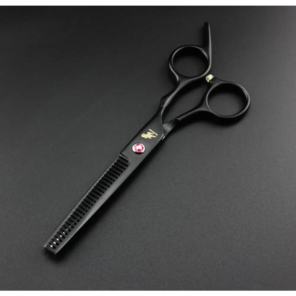 6.0 Inch Black New Professional Hairdressers Hair Scissors Japan 440C Barber Big Cutting Scissors Thinning Shears Hair Clipper