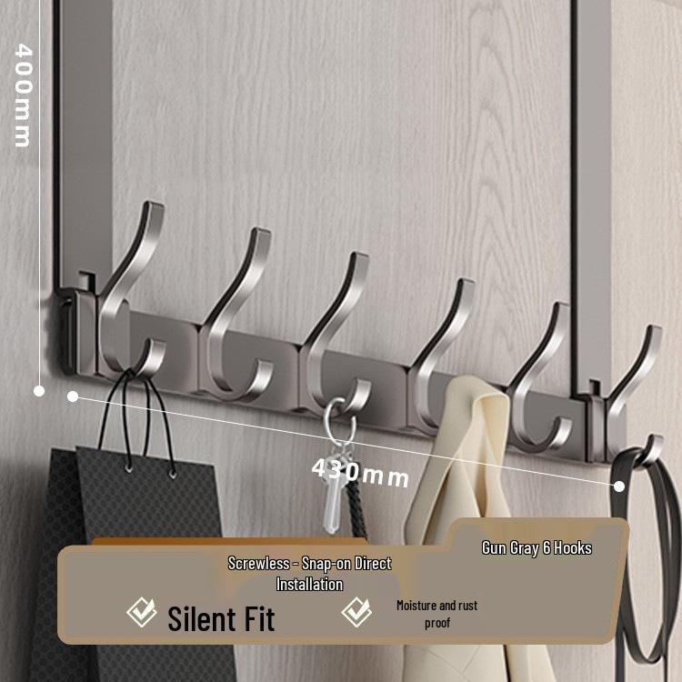 Over-the-Door Coat Rack & Shelf Combo - No-Drill Hanger for Bedroom & Doorway