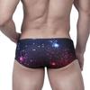 Digital Universe Swim Boxer Sexy Low-rise Swim Brief Mens Swim Trunks Square Cut