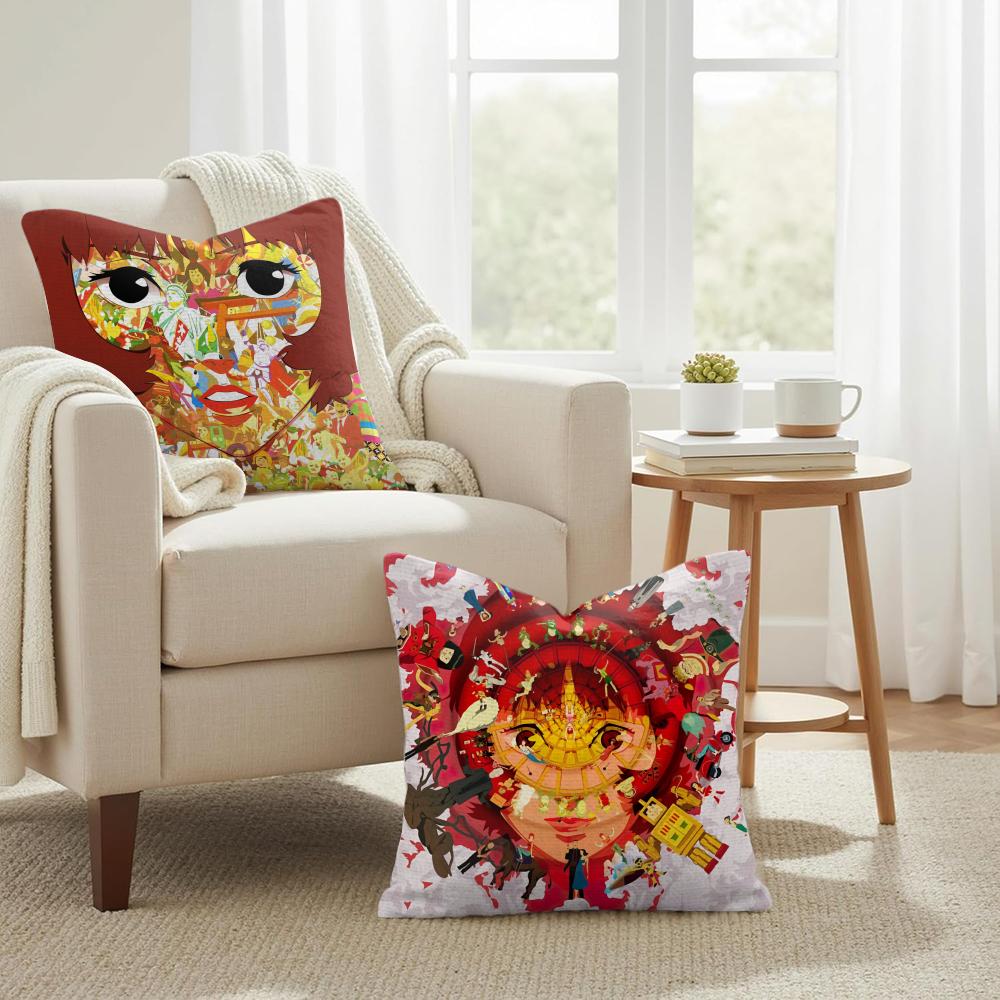 P-Paprika Cushion Cover Natural Linen Organic Fabric Double-Sided Printing Sofa Home Decor Gift Pillow Cover