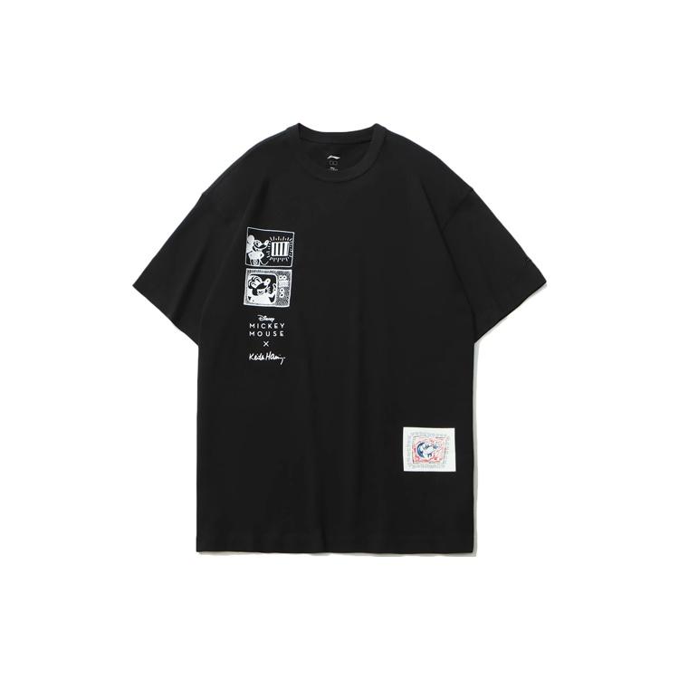Li-Ning x Disney Mickey x Keith Haring Tee  Black White  Men s AHSR501-1 L