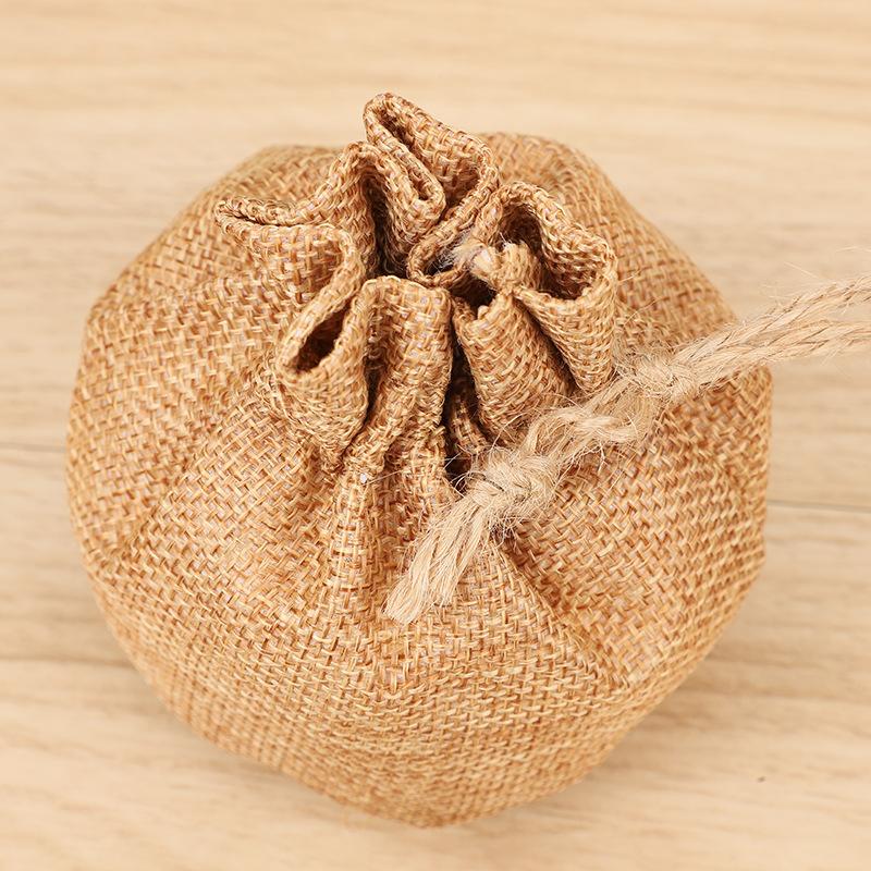 Burlap Drawstring Plant Pot Cover – Rustic Succulent Planter Bag for Indoor Decor & Gift Packaging