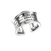 Korean S925 Silver-Plated Retro Wave Open Ring for Women