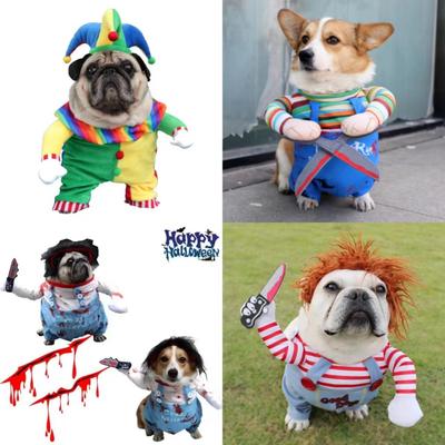 Pet Costume: Funny Deadly Doll for Dogs & Cats - Standing Outfit for Christmas & Halloween Transformations