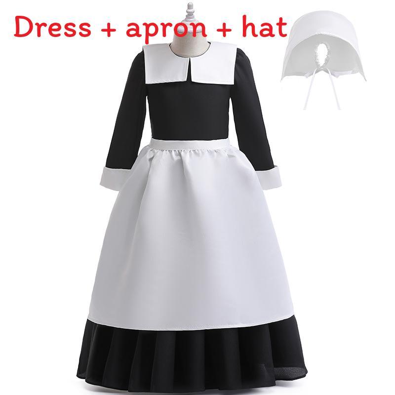 Wednesday Cosplay Girl Dress Set With Satin Fabric For Middle School Girls