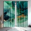 Green Jade Marble Print Pattern Curtains Polyester Fabric Suitable Bedroom Living Room Decoration Curtain Made Of Washable Great Ready