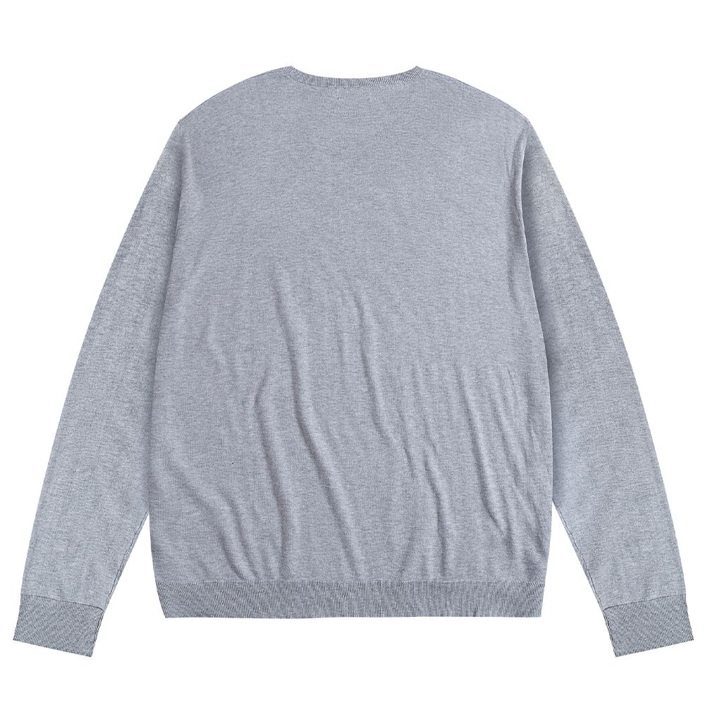 Polo Ralph Lauren FW23 Pony Logo Embroidered Crew Neck Long Sleeve Knit Sweater Women sweater Gray 211737541-002