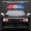 1:32 Hellcat Police Car Model Toy Alloy Die-casting Simulation Scale Pull Back Model with Sound and Light Pull Back Car Toy Boy Gift Desktop Ornaments