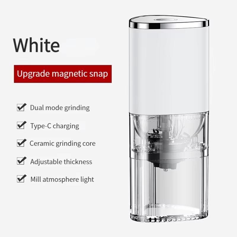Rechargeable Electric Coffee Bean Grinder Small Portable Home Coffee Shop Black And White Two-Color Grinder Detachable Cleaning
