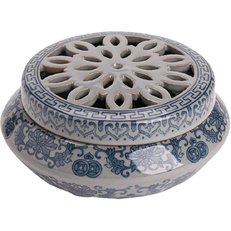 Incense Burner,Mosquito Coil Holder Ceramic Incense Stick Holder,Incense Cone Holder,Elegant Cone Incense Burner Set for Office Yoga and Livingroom Width-4.66