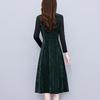 2026 Fall/Winter Elegant Versatile Long-Sleeve Faux Two-Piece Slimming Mid-Length Skirt