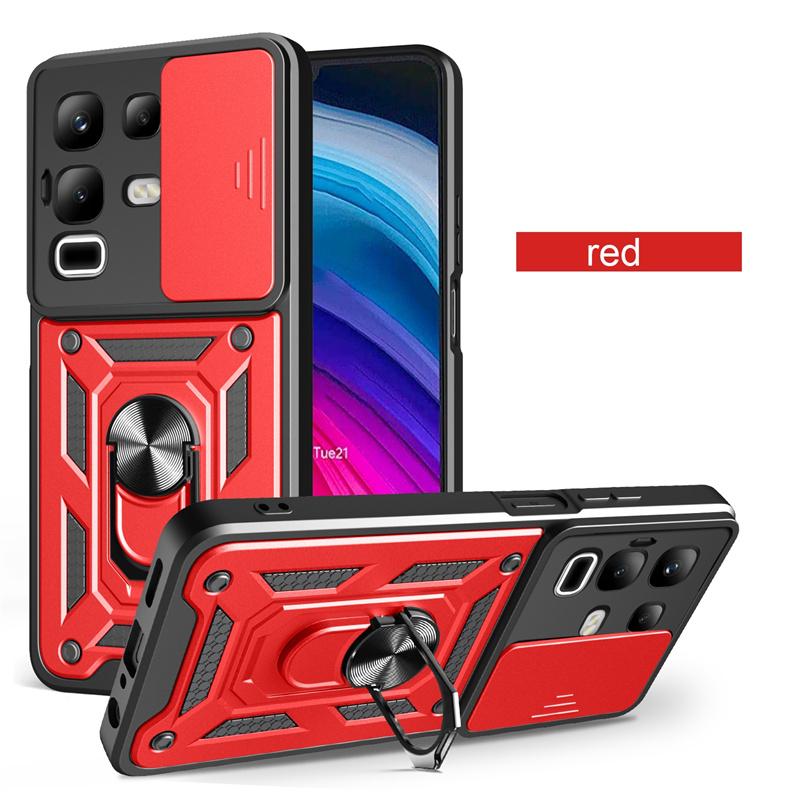 Armor Case For Infinix Note 50 Pro 4G Note 50 Pro+ 50x 5G Cover Lens Protection With Ring Magnetic Holder Coque Fundas Capa