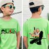 One Piece Roronoa Zoro Anime Kleidung Kinder T-Shirt Baumwolle Kurzarm Grün Cartoon Oberteil für Jungen