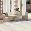 VidaXL Garden Lounge Set with Cushions 6 Pcs Beige Braided Resin 3217358