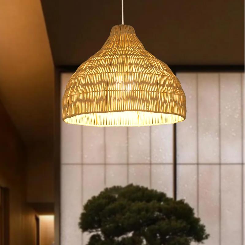 Wabi-Sabi Bamboo Rattan Pendant Lamp: Zen-Inspired Teahouse Lighting