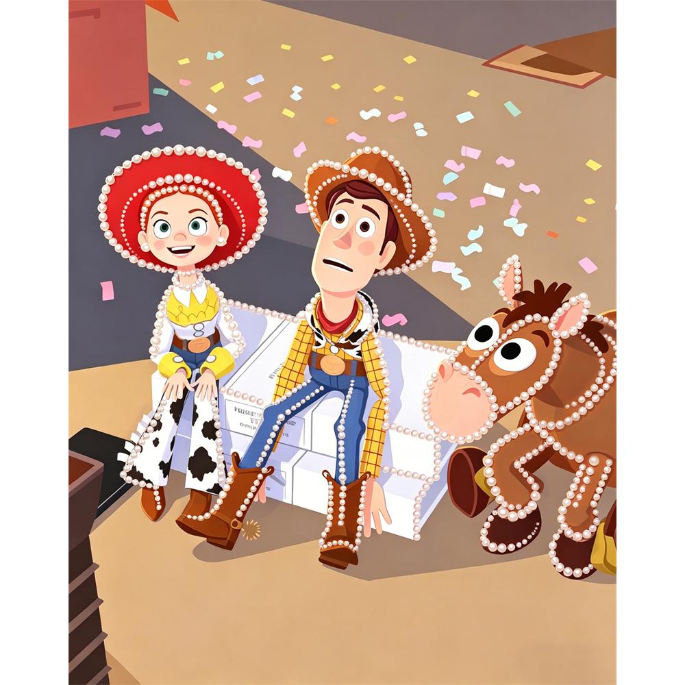 

Disney Pearl Painting Toy Story Woody, Trish and Hearts Handmade diy Pearl Gemstone Painting Pictures Crafts Special Shape Home Wall Decoration 30x40