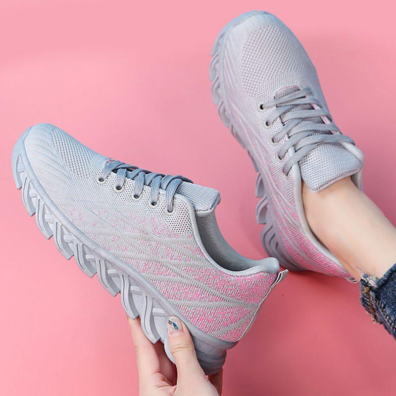 Chaussures pour femmes antidérapantes en grande taille, respirantes et polyvalentes pour les adolescentes, chaussures de course de sport, chaussures décontractées en maille pour femmes