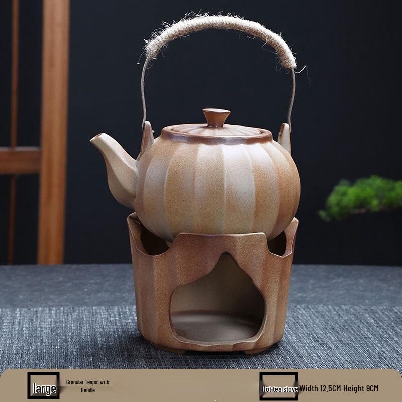 Suiyuan Vintage Wood-Fired Coarse Pottery Tea Set with Stove Large