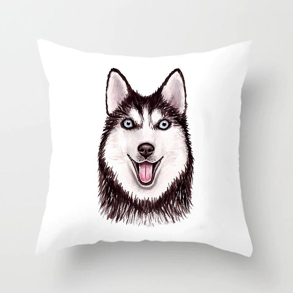 Cartoon Dog Printed Cushion Cover 45*45cm Pillowcase Sofa Kids Room Cushions Funda Cojin Polyester Home Decor Pillow Covers Case