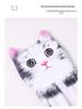 Ultra-Absorbent Cartoon Cat Hand Towel: Double-Layer Microfiber Hanging Cloth