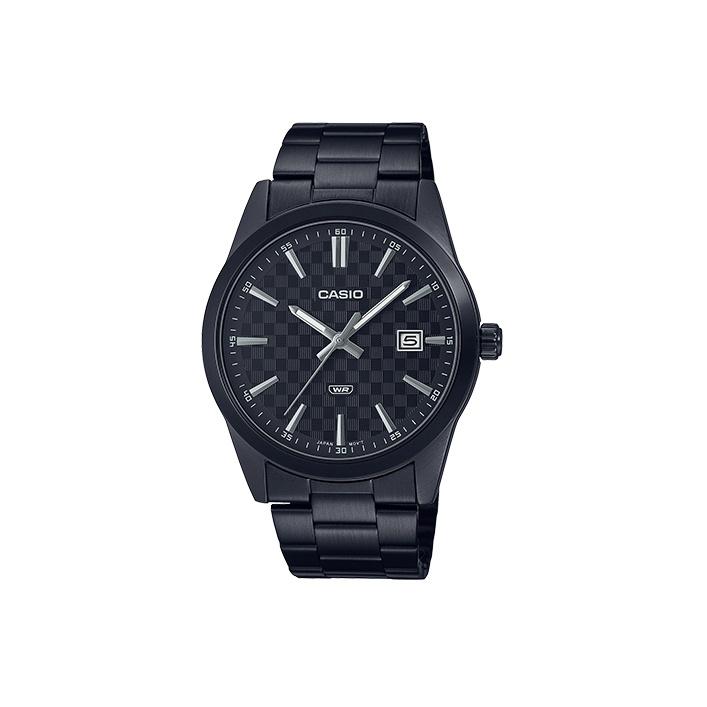 CASIO Мужские Стандартная серия Черные часы MTP-VD03B-1A MTP-VD03B-1A Black Dial Regular Box